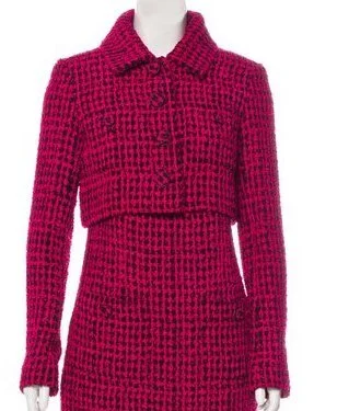 Chanel Tweed Cropped Jacket in Magenta