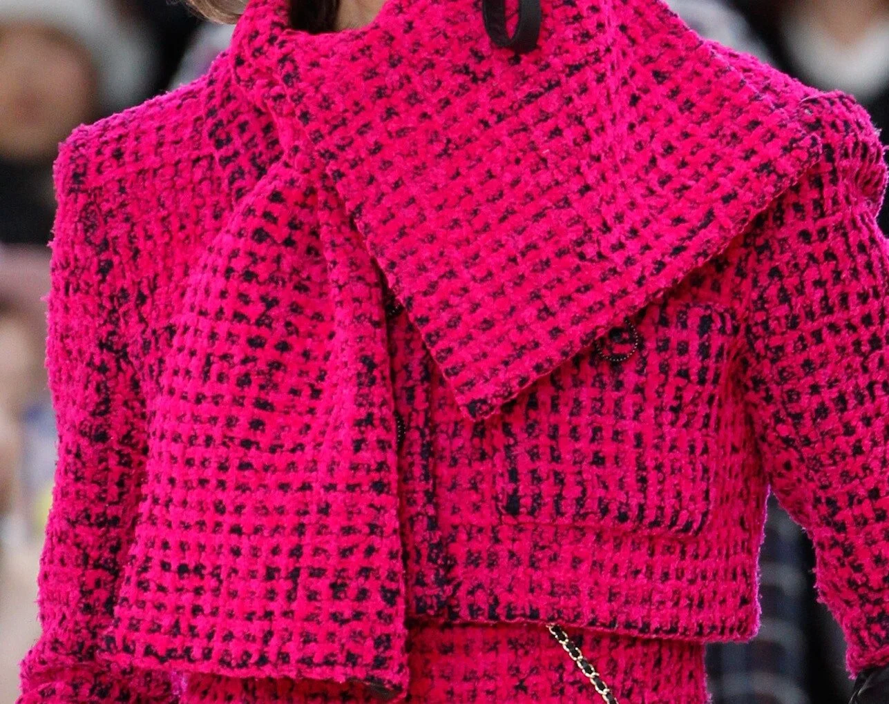 Chanel Tweed Scarf in Magenta