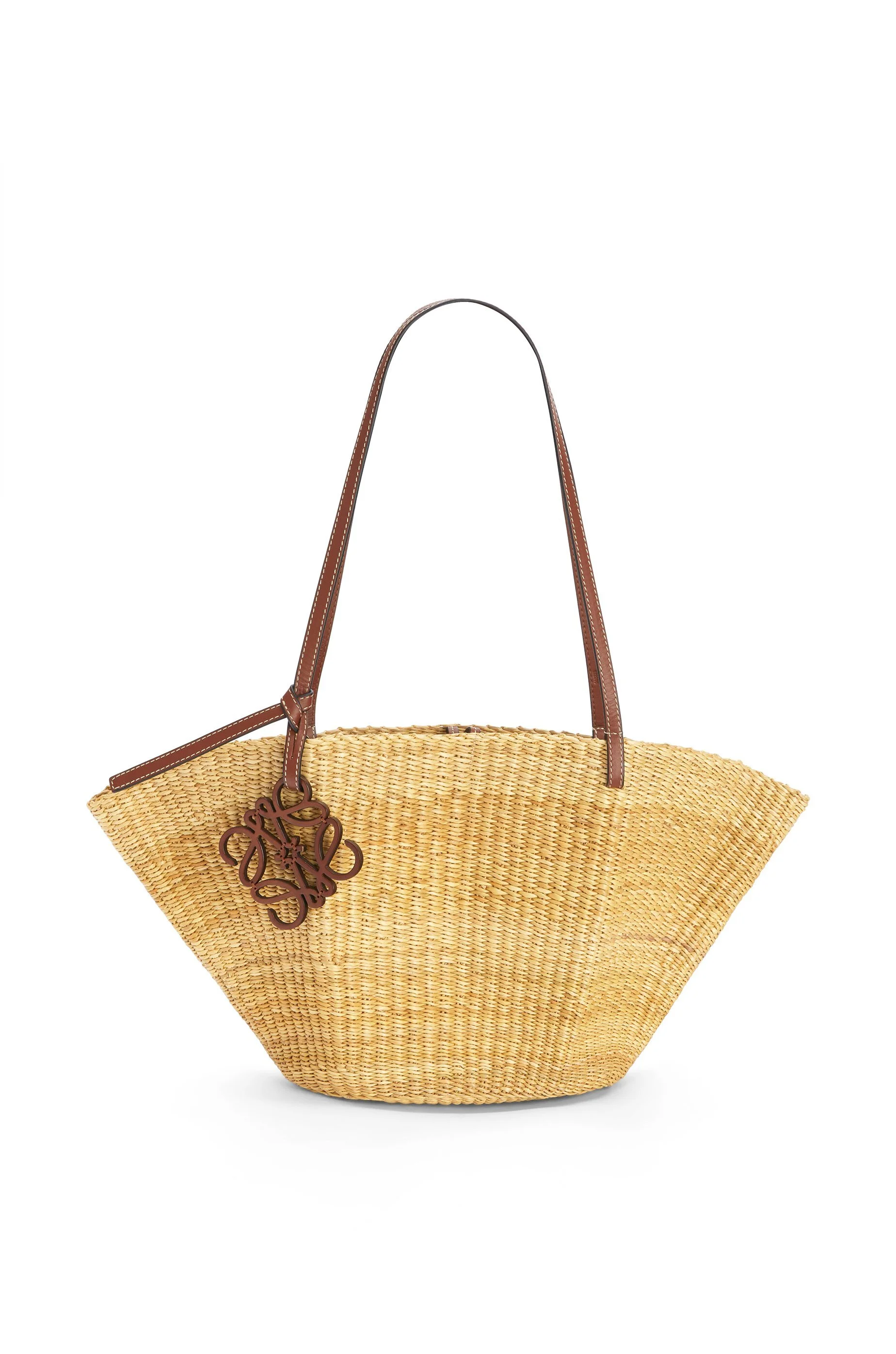 Loewe Small Shell Basket Bag in Natural/Pecan
