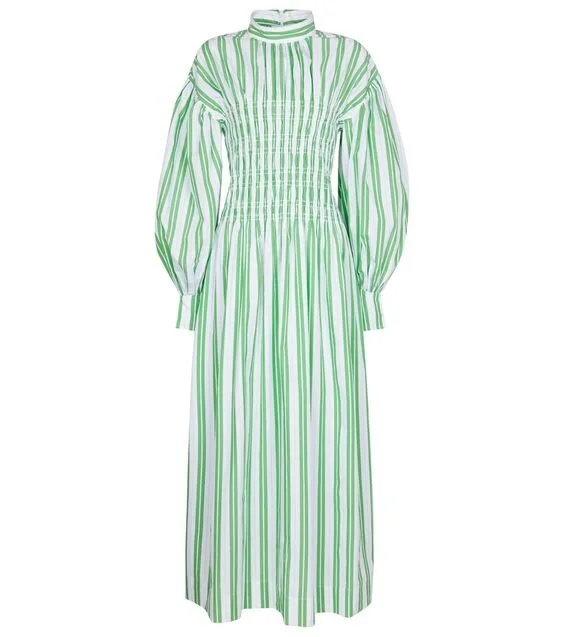 Ganni Striped Cotton Maxi Dress
