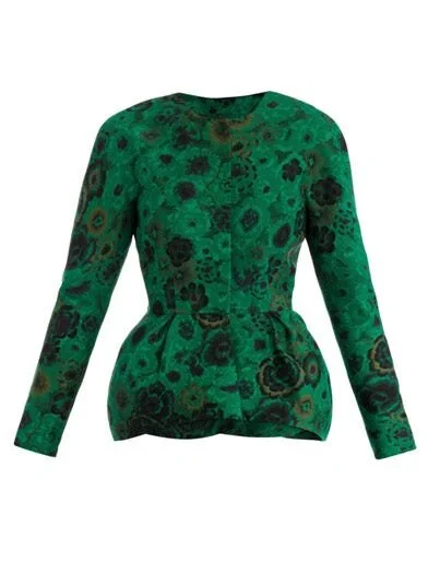 Giambattista Valli Floral Jacquard Peplum Jacket