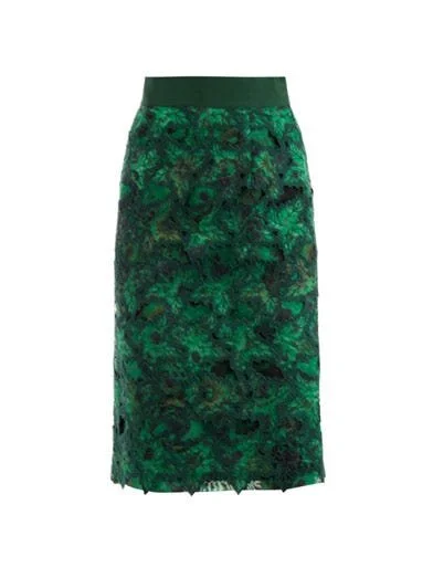 Giambattista Valli Floral Jacquard Embroidered Skirt