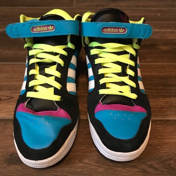 Adidas Forum High-Top Shoes in Black:Blue:Yellow:Pink.jpg