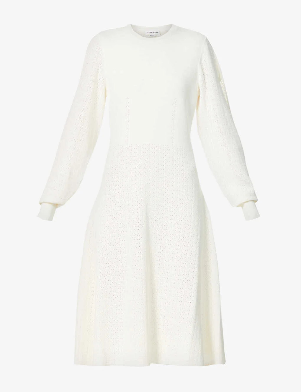 Victoria Beckham Textured Knitted Midi Dress in White