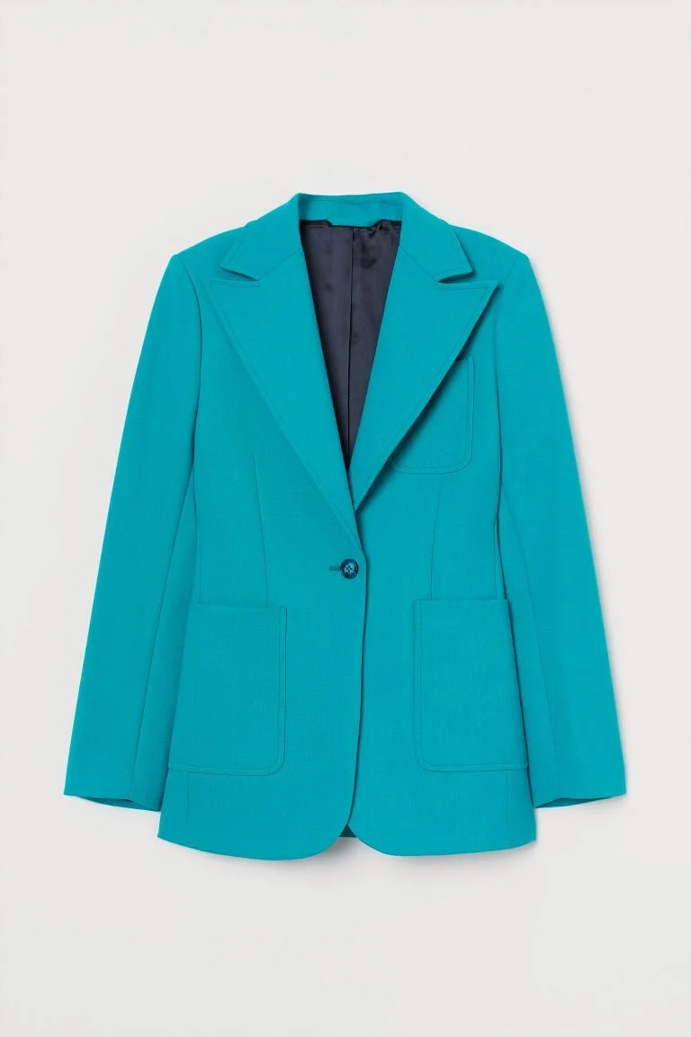 H&M Studio Wool-blend Blazer in Turquoise