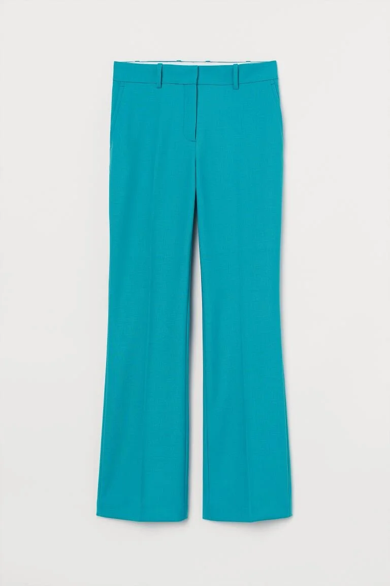 H&M Studio Tailored Wool-blend Trousers in Turquoise