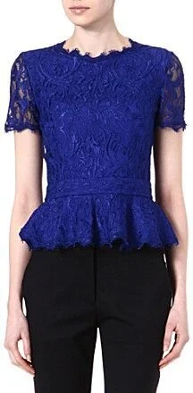 Emilio Pucci Lace Peplum Top in Blue