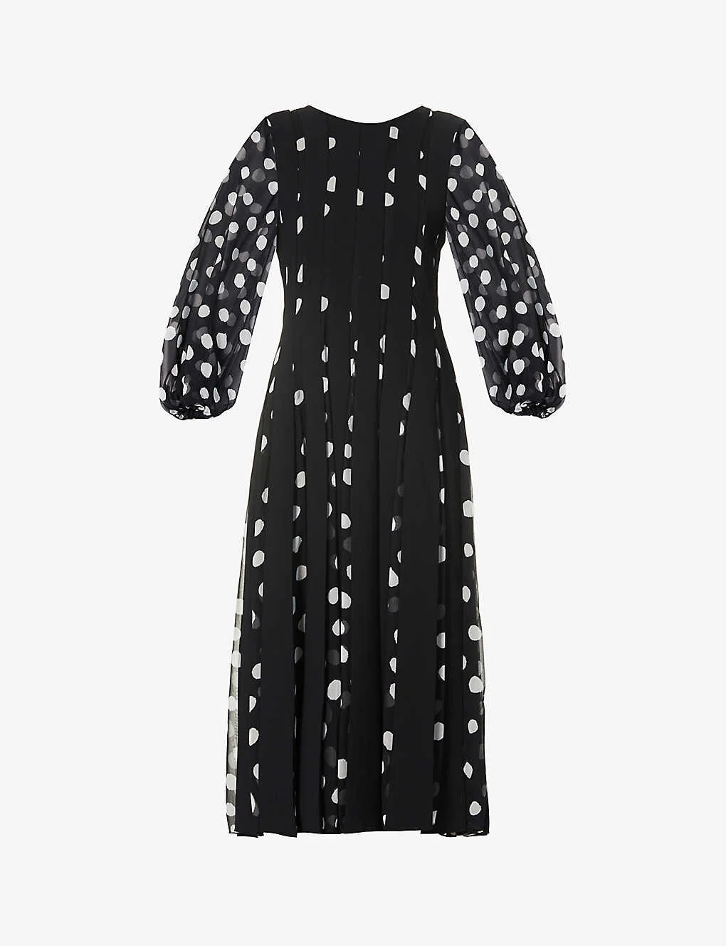 Carolina Herrera Polka Dot Stretch-crepe Midi Dress in Black/White