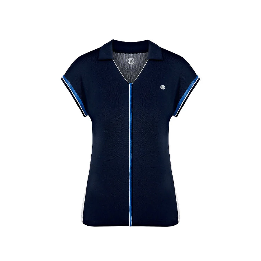 Poivre Blanc Ladies Tennis Polo in Oxford Blue