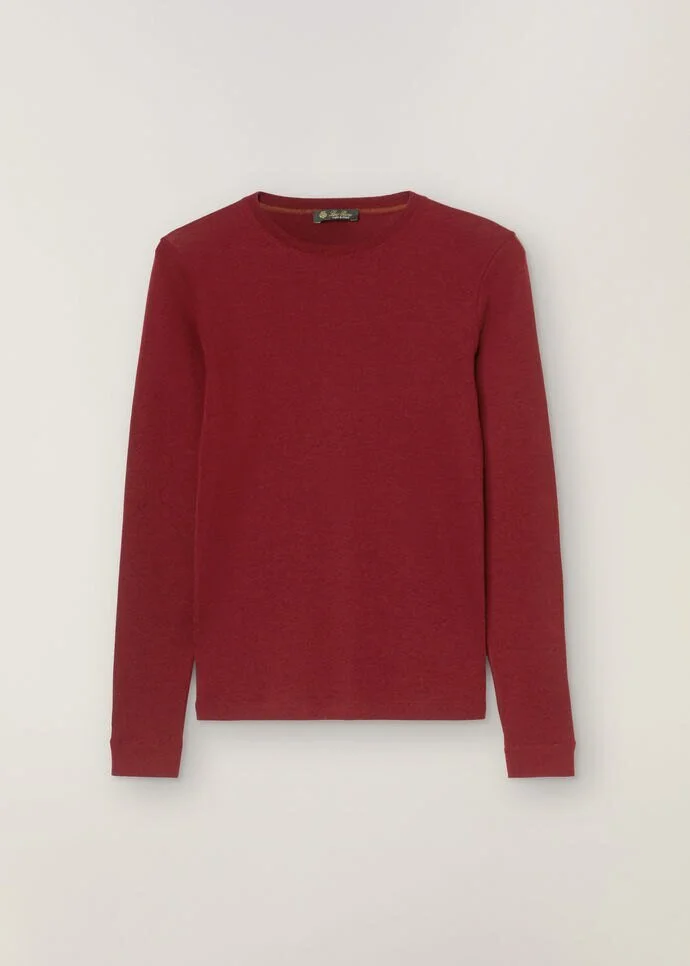 Loro Piana Guastalla Crew Neck Sweater in Red Pear