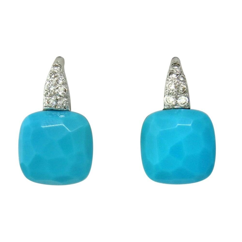 Pomellato Capri Earrings in 18K Diamonds and Turquoise.jpg