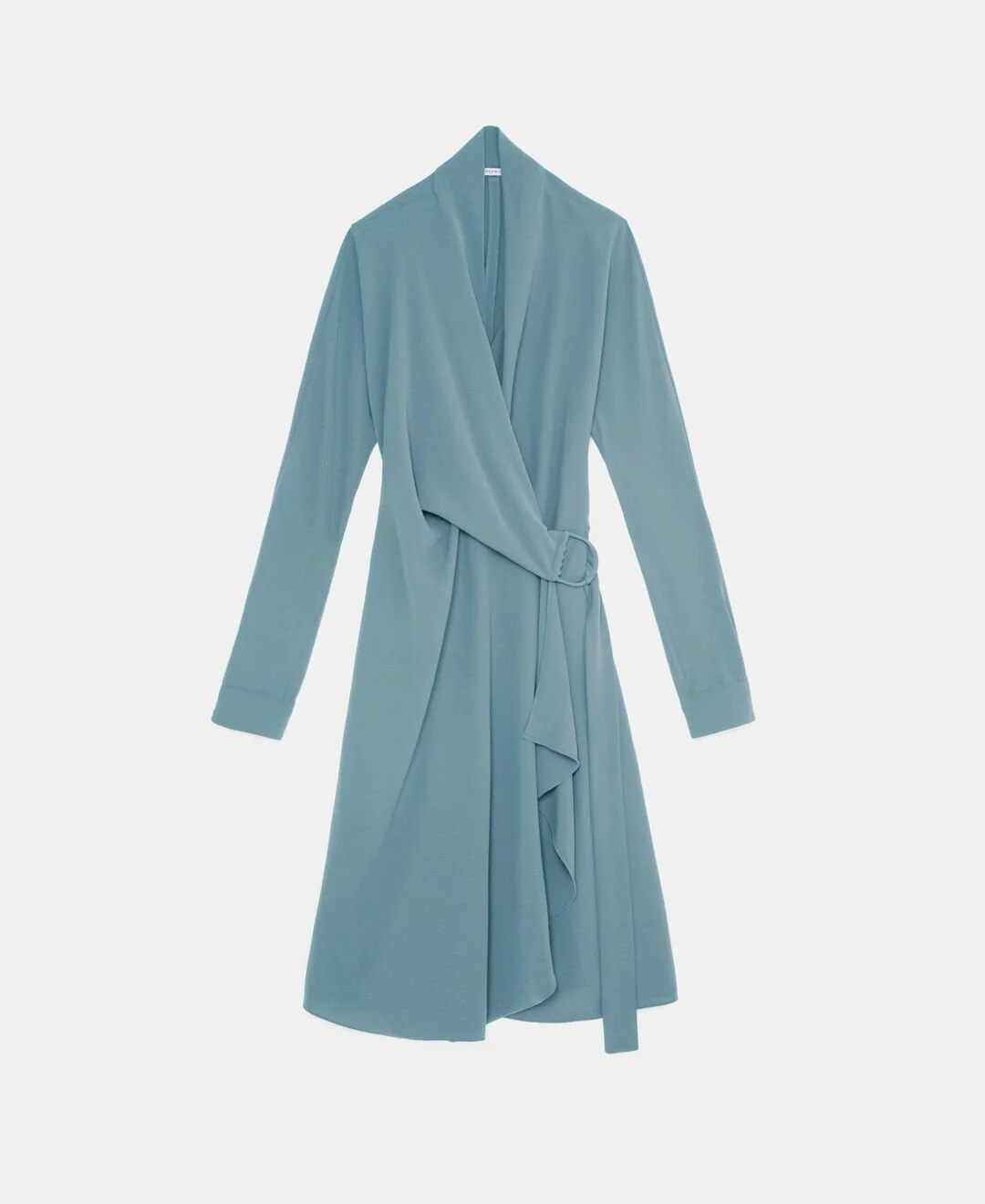 Adolfo Dominguez Wrap-Around Dress with Side Lacing in Light Blue