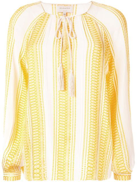 Zeus + Dione Striped Blouse in Yellow