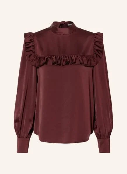 See by Chloé Ruffled Satin Blouse in Obscure Purple