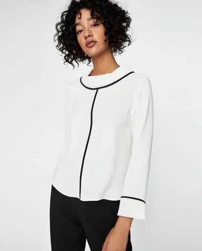 Zara Blouse with Contrast Piping