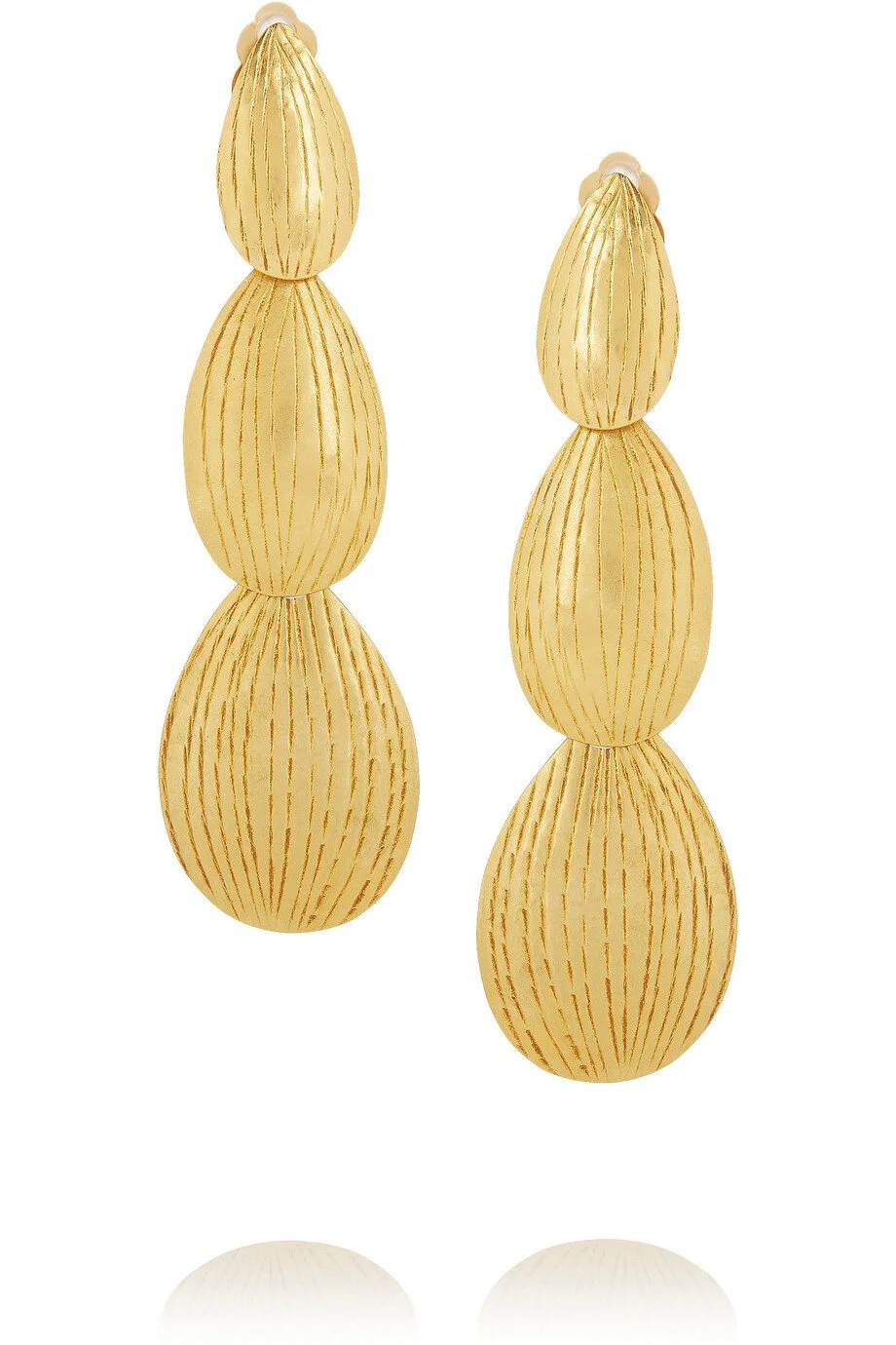 Hervé Van der Straeten Gold Hammered Gold-plated Clip Earrings