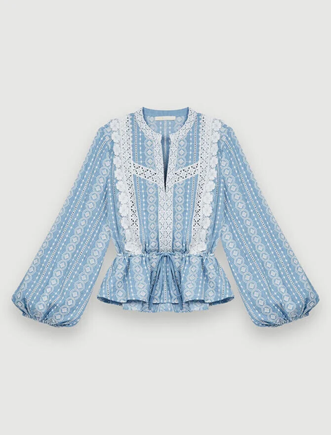 Maje Laviata Top with Contrasting Trim