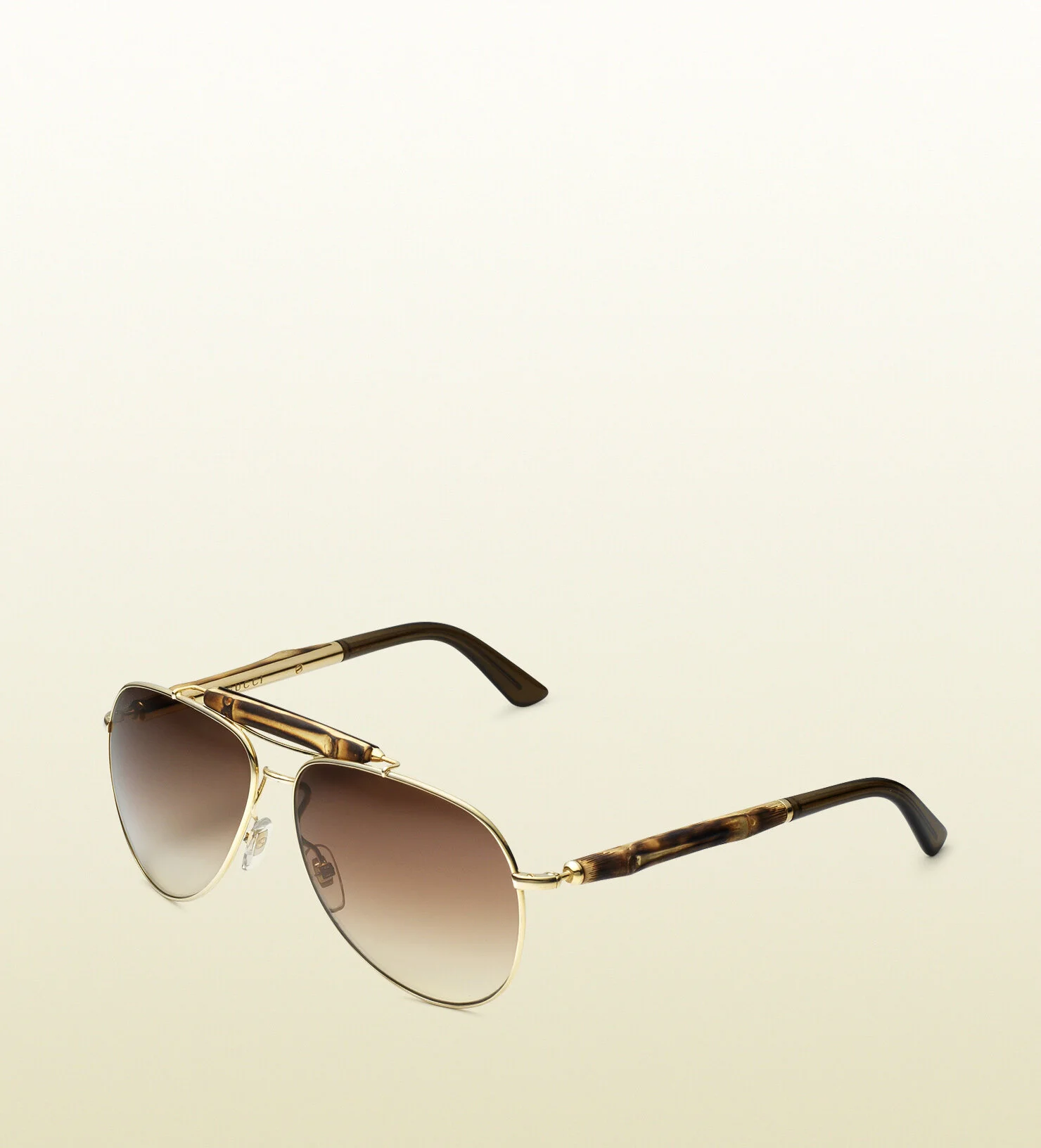 Gucci Bamboo Aviator Sunglasses in Brown