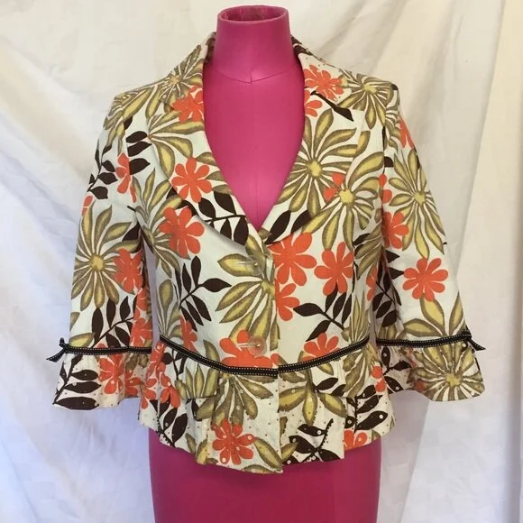 Classiques Entier Brown & Orange Printed Jacket