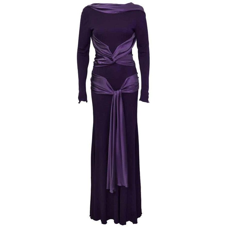 Alexander McQueen Satin and Jersey Gown in Purple — UFO No More