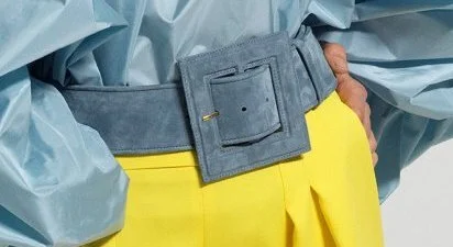 Natan Gan Belt in Teal Suede