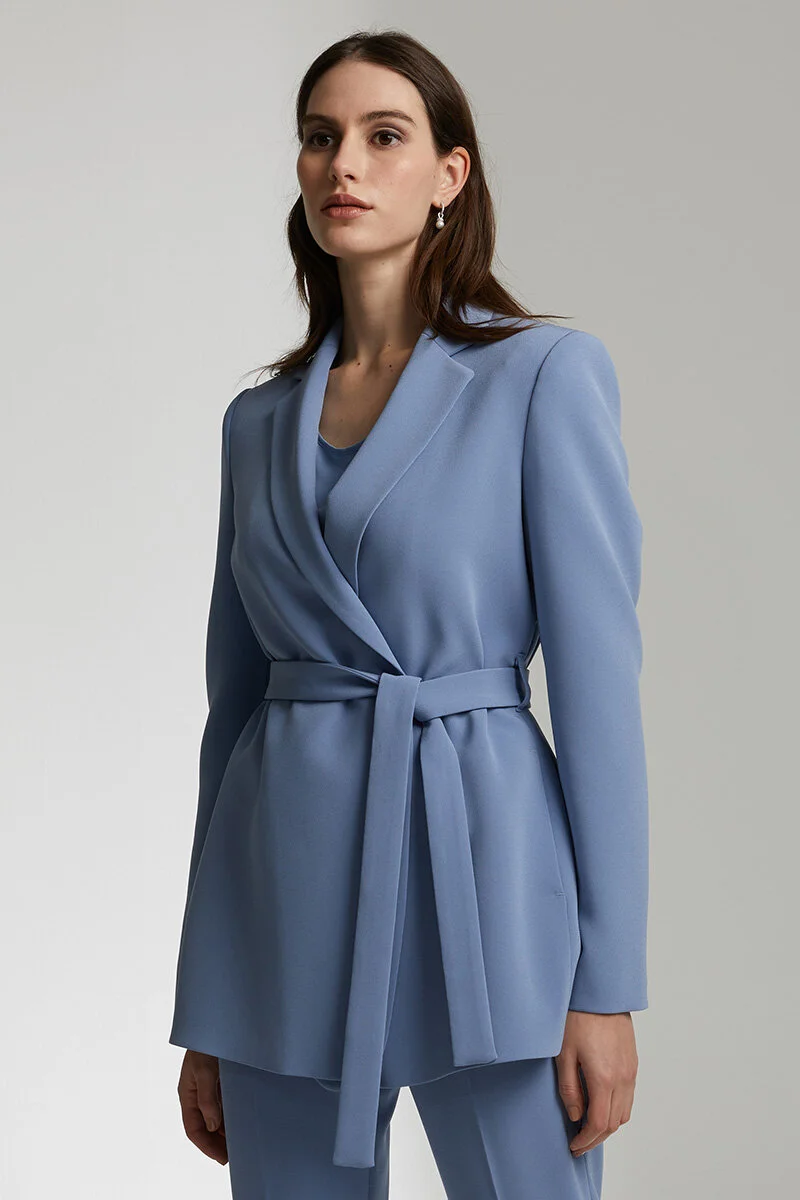 Andiata Ayden Wrap Blazer in Light Blue