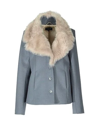 Patrizia Pepe Fur Collar Jacket in Grey