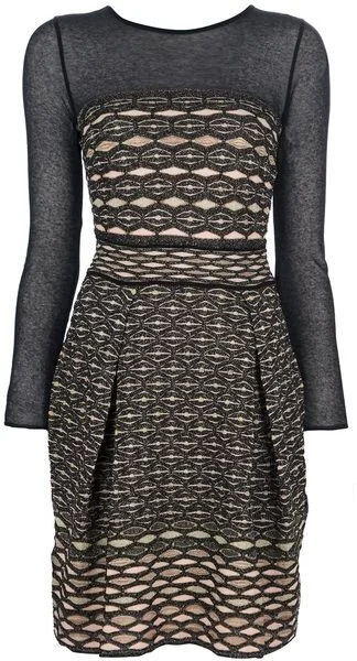 M Missoni Long Sleeve Illusion Dress