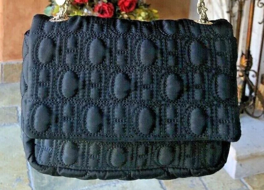 Carolina Herrera Nylon Logo Quilted Bag in Black