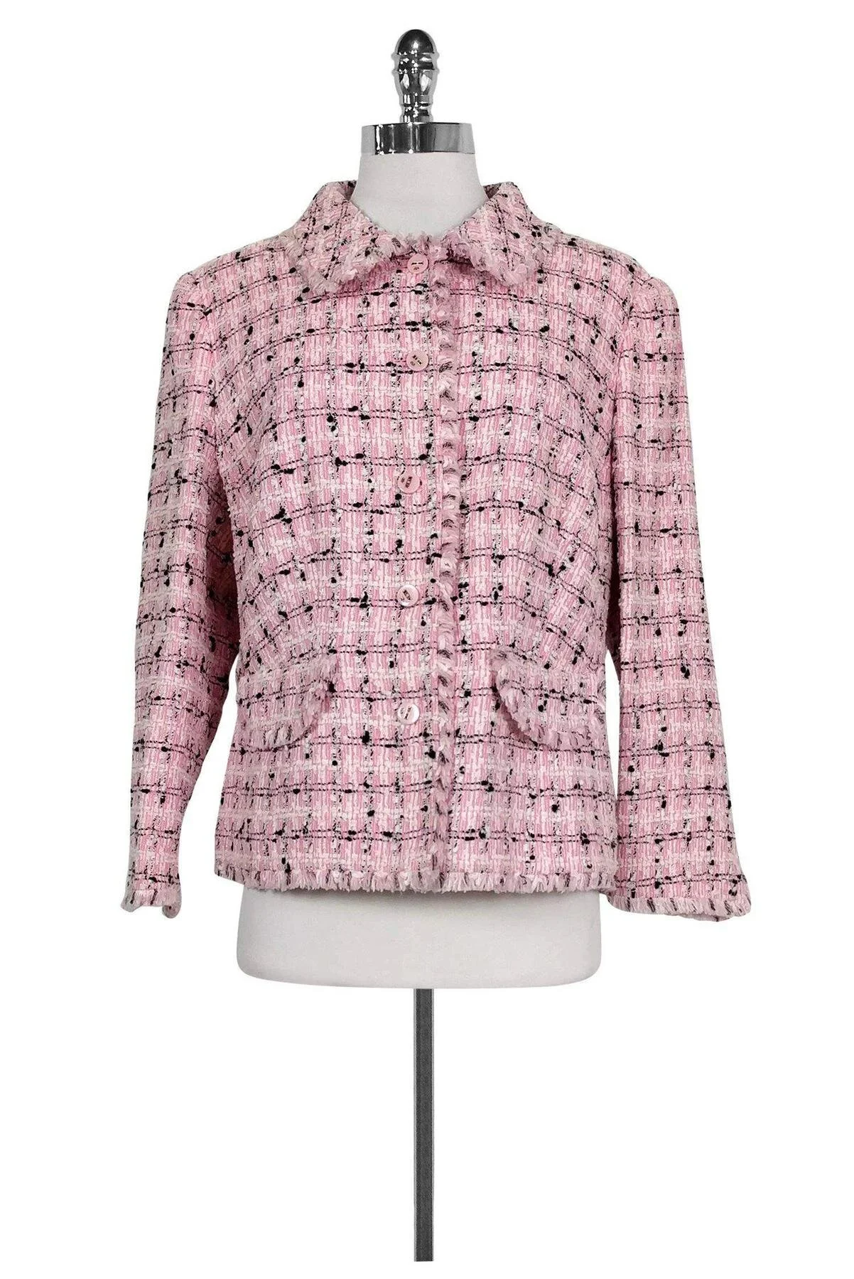 Escada Pink & Black Tweed Blazer