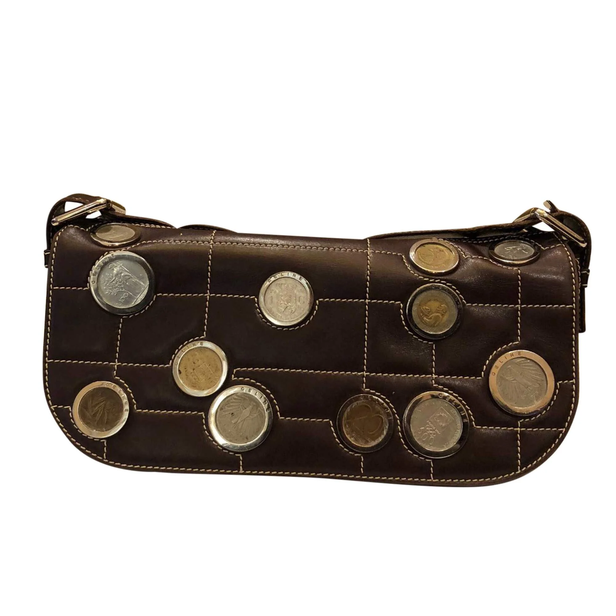 Céline Embedded Coins Bag in Brown