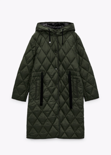 Zara Quilted Water and Wind Protection Coat in Khaki.png
