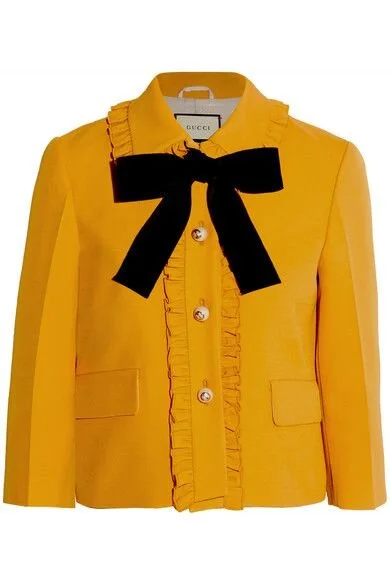 Gucci Pussy-bow Silk and Wool-blend Crepe Jacket