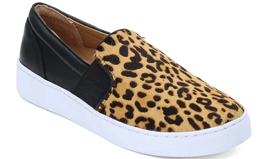 Vionic Leopard Vionic Demetra Slip-On Shoes in Leopard Print/Black Leather — UFO No More