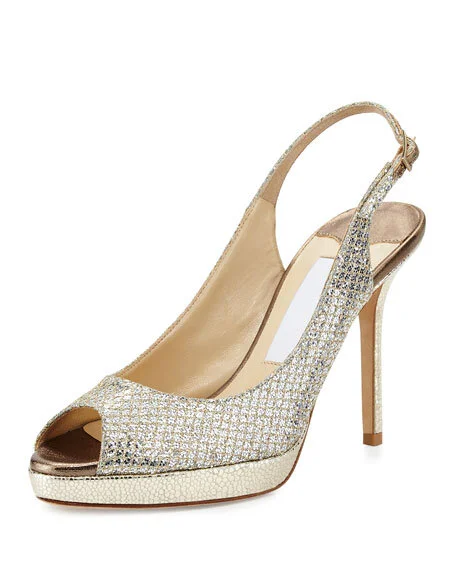 Jimmy Choo Nova Sandals in Champagne Glitter