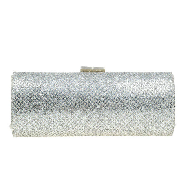 Jimmy Choo Tube Clutch in Metallic Glitter