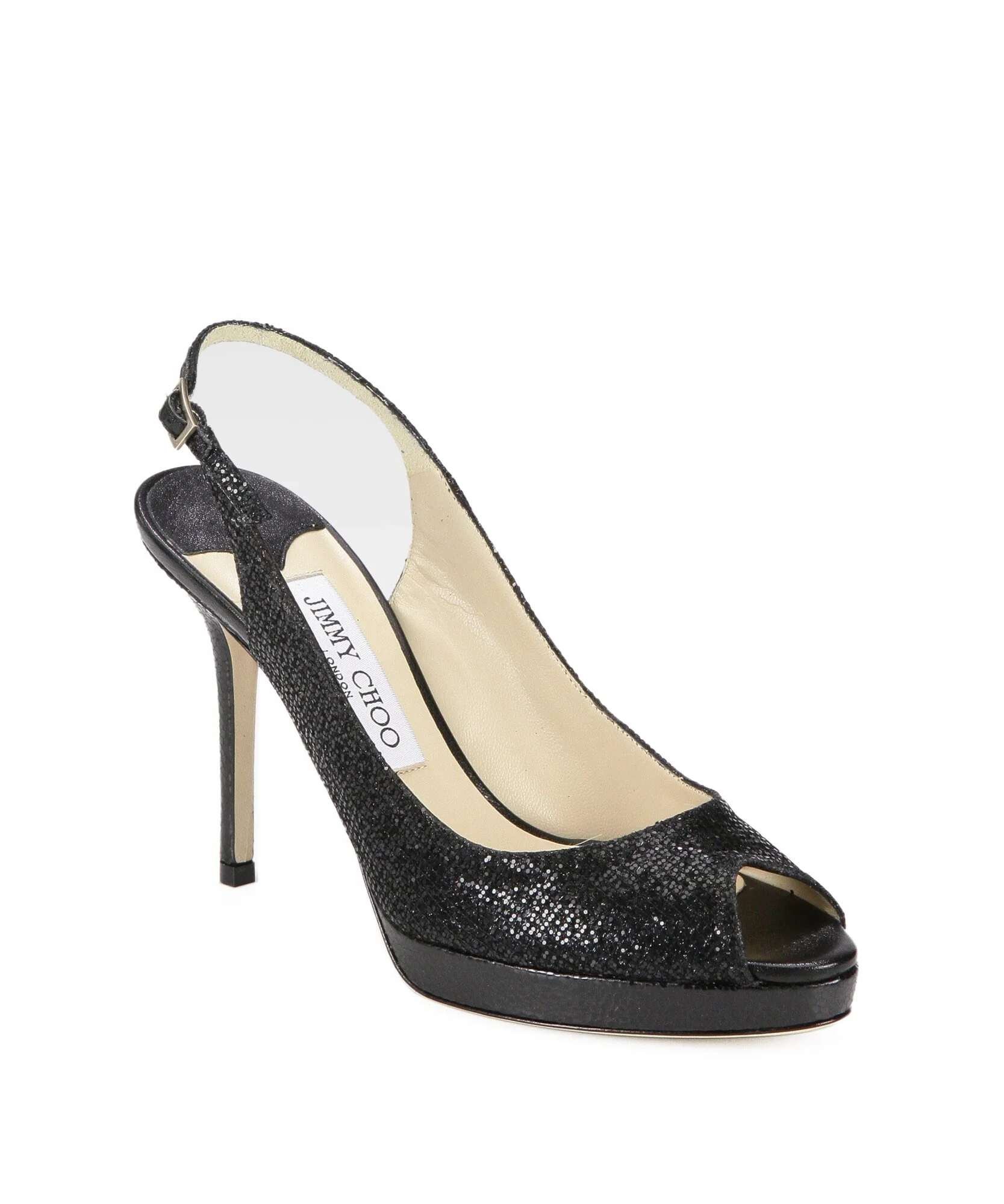 Jimmy Choo Nova Sandals in Black Glitter