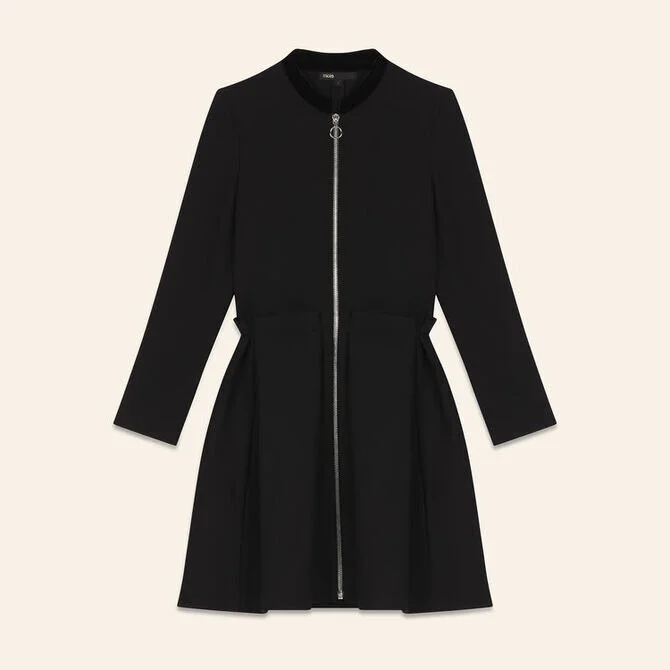 Maje Raneline Zipped Dress in Black