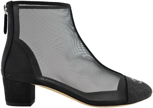 Chanel Mesh Cap-Toe Ankle Booties in Black — UFO No More