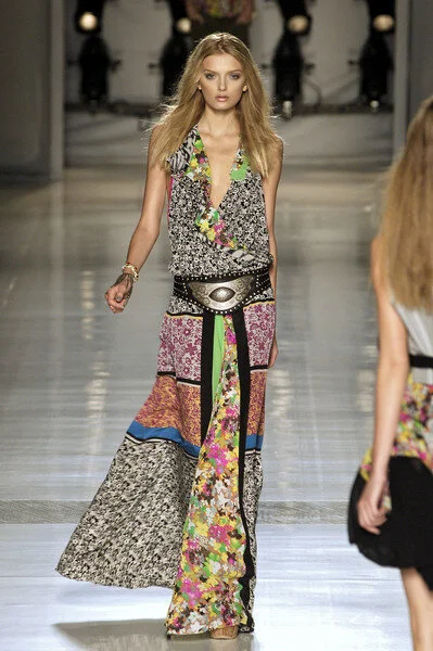 Etro Long Sleeves Printed Maxi Dress