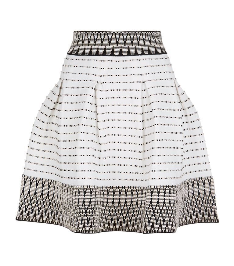 Maje Jiselle Jacquard Skirt in White.jpg