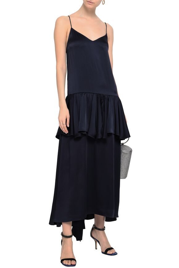 Stella McCartney Tiered Ribbed Maxi Skirt in Grey — UFO No More