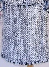 Escada Tweed Fringe Pencil Skirt in Blue
