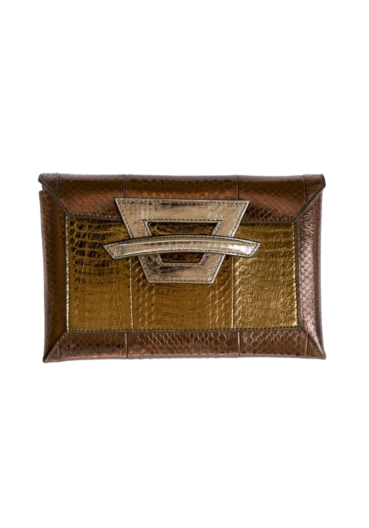 Sophie Habsburg Moneypenny Clutch in Metal Mash