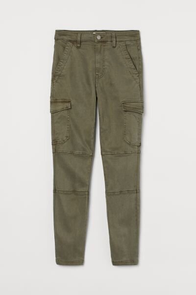 H&M Slim Fit Cargo Trousers in Khaki.jpg