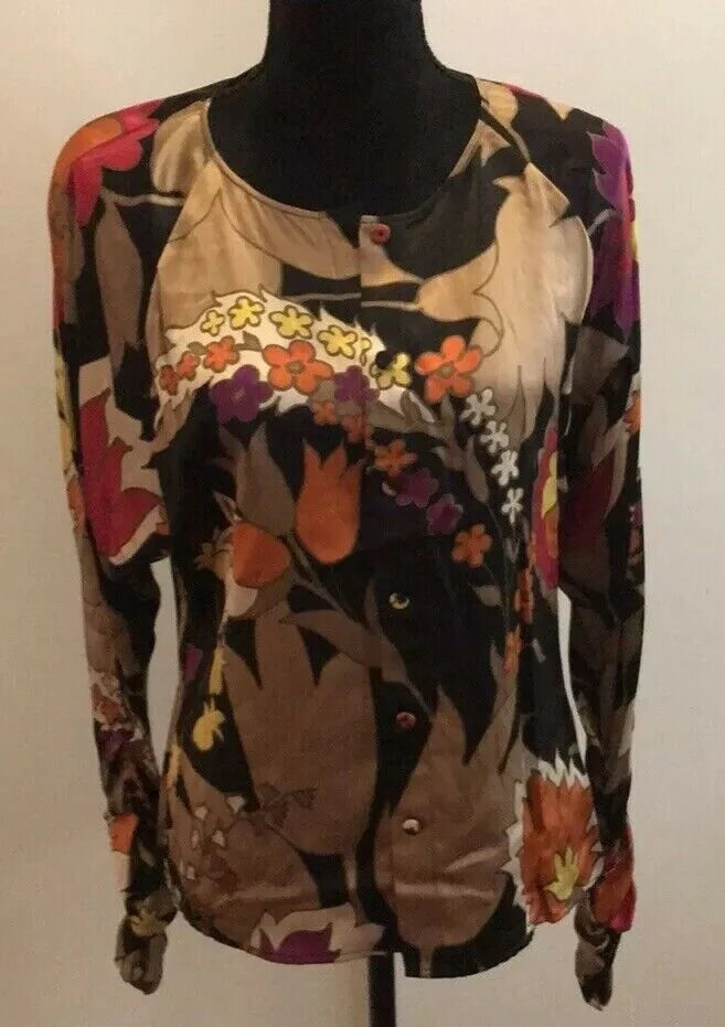 Escada Floral Button Down Top