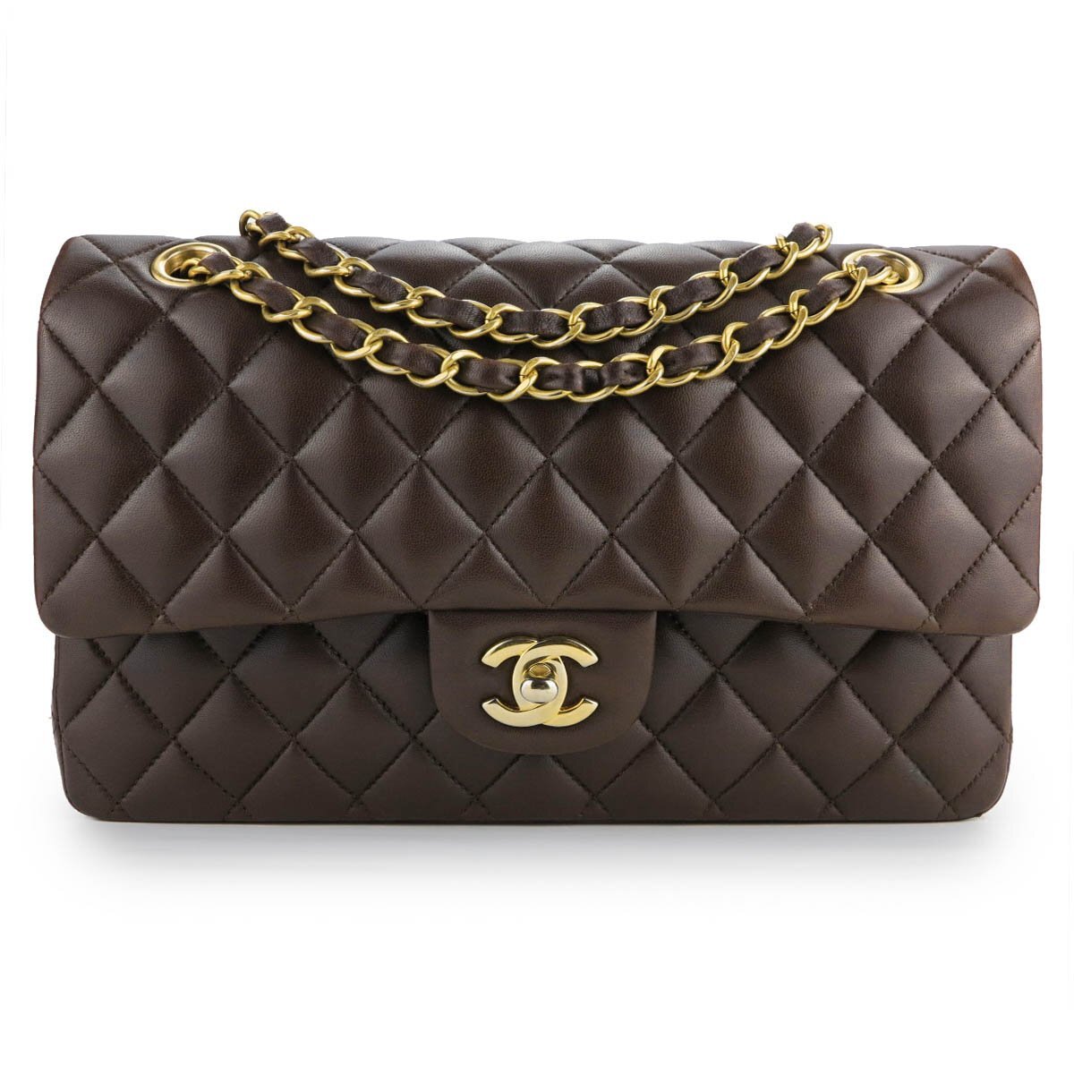 brown chanel flap