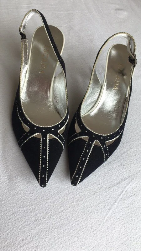 Escada Cutout Slingback Pumps in White