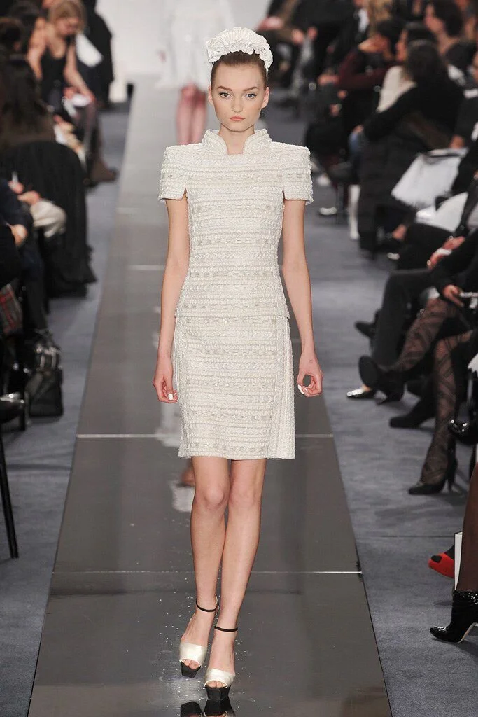 Chanel HC Embroidered Wool Dress in Blue