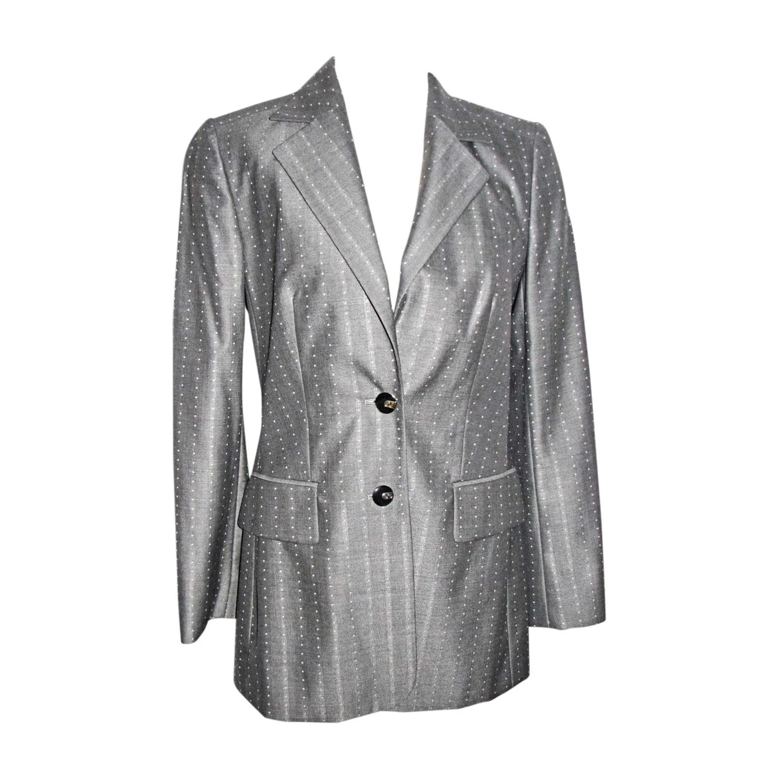 Escada Dotted Single Breasted Blazer in Grey